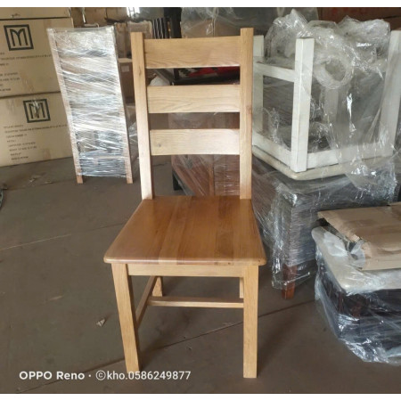 Ghế 3 Nan : 100% Gỗ Sồi + Mặt Ghế Gỗ 